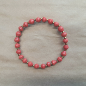 BRACELET Paper beads red
