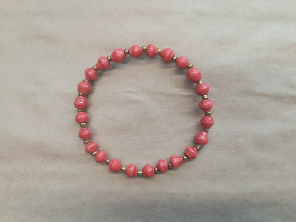 BRACELET Paper beads red
