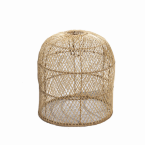 Large handwoven boho natural rattan lampshade Curving Dome