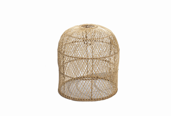 Large handwoven boho natural rattan lampshade Curving Dome