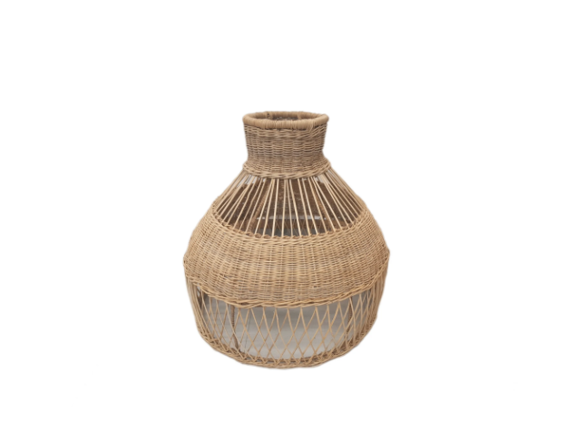 Handwoven natural rattan pendant lampshade natural tone